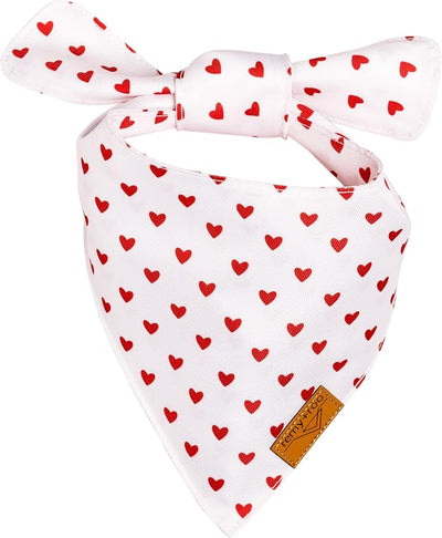 Remy+Roo Dog Bandanas - 2 Pack | Valentine's Day XOXO Dog Bandanas Set | Premium Durable Fabric | Patented Shape Bandanas for Dogs (XOXO, X-Large)