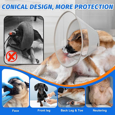 Dog Cone Collar with Soft Liner to Stop Licking, Elizabeth Recovery Collar After Surgery for Large Medium Dogs, Comfortable Pet Head Cone Alternative for Neutering Spay Injury (XS)