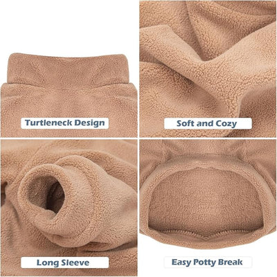 GYALAPERI Dog Sweater, 3 Pack Dog Sweaters for Small Dogs Girl Boy, Ultra Soft Warm Puppy Clothes Dog Coat for Winter (Camel+Beige+Yellow, Small)