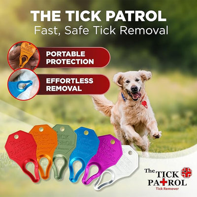 Tick Remover Tool for People & Pets, Lightweight, Portable, Durable, Keychain Attachment, Quick, Safe & Effective Tick Removal Kit, Assorted Colors, Made in USA (Assorted)