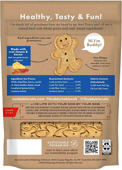 Buddy Biscuits Crunchy Dog Treats, Bacon & Cheese 3.5 lbs. Bag (Pack of 2)