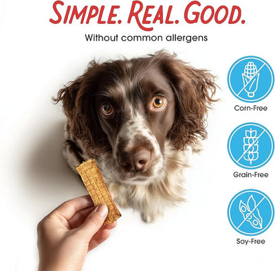 Farmland Traditions Dogs Love Chicken Jerky Dog Treats, Premium Two-Ingredient Dog Jerky with USA-Raised, Human-Grade Chicken & No Antibiotics Ever, 1 Pound (Pack of 2) Bag.