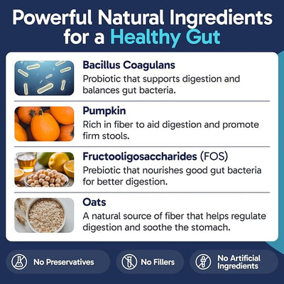 Pup Labs Tummy Essentials Probiotic Chews for Dogs, Supports Gut Health for Dogs and Firm Stools, Helps Eliminate Digestive Dysfunction, Dog Probiotics Made in The USA, 30 Chews