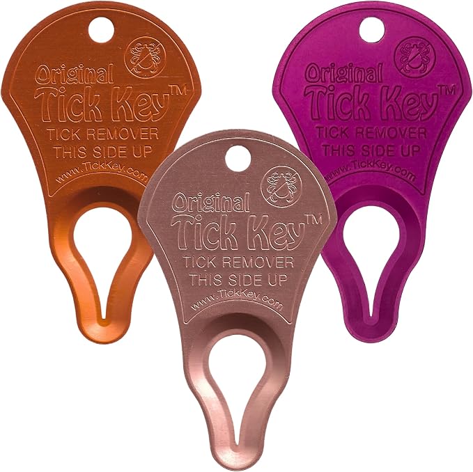 The Original Tick Key - Tick Detaching Device - Portable, Safe and Highly Effective Tick Detaching Tool 3 Pack (Assorted)