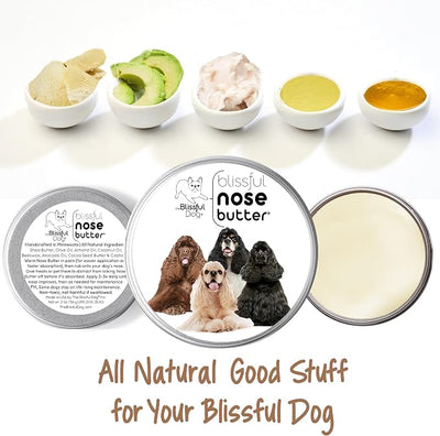 The Blissful Dog Cocker Spaniel Nose Butter, Versatile Dog Nose Balm for Dry Nose, Handcrafted Nose Moisturizer, Easy-to-Apply Dog Essentials, Unscented, 1 oz.