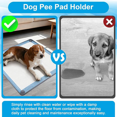 Catcan Dog Pee Pad Holder Starter Kit, Includes 1 Non-Slip Tray and 40 Disposable Training Pads, Housebreaking Essentials for Puppies (24 x 24In)