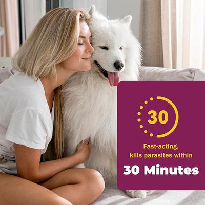 Fenbendazole for Dogs 22.2% (222 mg/g), Large Dog Dewormer Powder, 4g x 30 Packets, Broad-Spectrum Canine Dewormer for Roundworms, Hookworms, Whipworms & Taenia Tapeworms