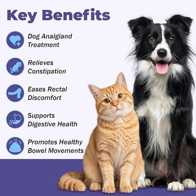Anal Gland Support for Dogs - Dog Constipation Relief - Anal Gland Chew Alternative - Anal Gland Relief for Dogs, Scooting Relief & Healthy Intestinal Function - 3-Pack
