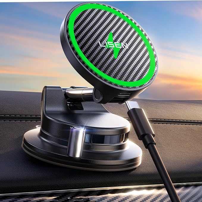 LISEN 15W Magsafe Wireless Car Mount Charger