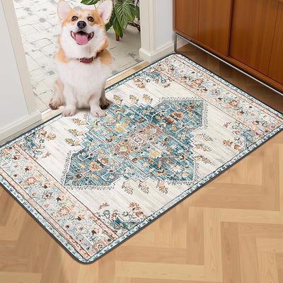 SCLOSE Washable Pee Pads for Dogs 2 Pack, 36" x 24" Reusable Puppy Pads Waterproof, Super Absorbent Dog Rugs, Leakproof, Dog Crate Pad, Playpen Mat, Whelping Pads, Blue Medallion