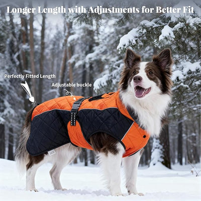 Dog Coat Dogs Jacket Waterproof Reflective Adjustable Dog-Winter Coats for Small/Medium/Large Dogs Dachshund Coat-(Orange, Small)