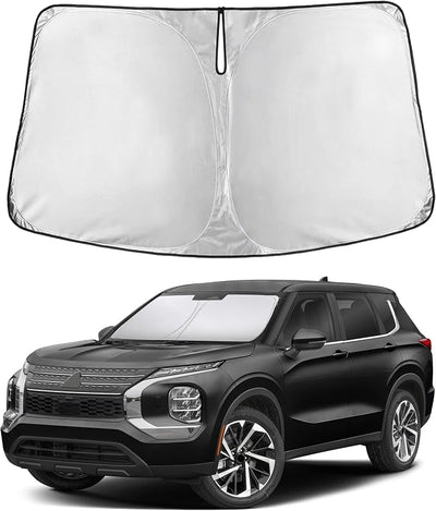 EcoNour Windshield Sunshade Compatible for Mitsubishi Outlander 2022-2024 2025 2026, Sun Visor for Front Windshield & Window Sun Shade Cover, UV Heat Blocker & Protector, Car Accessories
