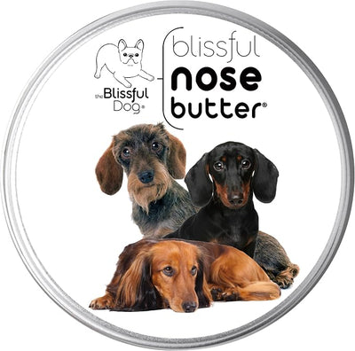 The Blissful Dog Daschund Nose Butter for Dry, Cracked Skin, Lick-Safe Dog Nose Balm with Moisturizing Shea Butter, Almond, Olive, and Essential Oils, Pet Supplies, Uncented, 4 oz.