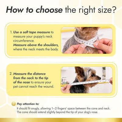 Cone for Dogs to Stop Licking & Scratching Wounds – Adjustable Dog Cone Alternative for Puppies & Small Breeds – Grooming & Post-Surgery Care – Elizabethan Collar for Neck Circumference 12.2-14.2 in