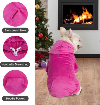 PAWCHIE Dog Hoodie, Premium Dog Sweater for Small Medium and Large Dogs, Tie Dye Pet Cloth with Leash Hole,Puppy Sweatshirt, Pet Outfit, Cat Apparel, Rose Pink SM