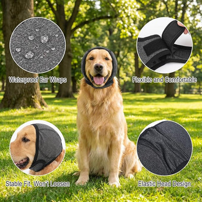 Dog Noise Cancelling Ear Muffs, Dog Ear Muffs Noise Protection | Quiet Ears for Dogs, Dog Ear Wrap, Adjustable Comfortable Quiet Calming Dogear Plugs Cover (Grey)