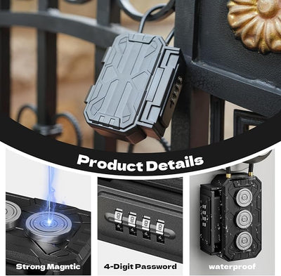 3xN52 Magnetic Key Lock Box,Magnetic Key Holder,Magnet Key Box for Under car,Hide a key with 10000+ Secure Combinations with Strong Magnet for Storage Indoors, Outside
