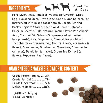 Pet Botanics 20 oz. Pouch Training Rewards Soft & Chewy, Bacon Flavor, with 500 Treats Per Bag, The Choice of Top Trainers
