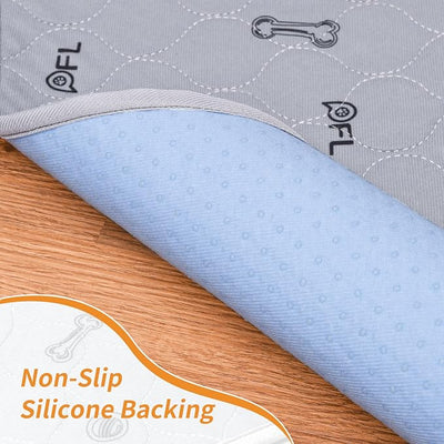 Washable Pee Pads for Dogs, 2Pack Puppy Pads Washable,Absorbent Reusable Whelping Pads, Non-Slip Dog Mats with Bone Print for Floor Protector, Couch Cover, Crate, Potty Training 36x36