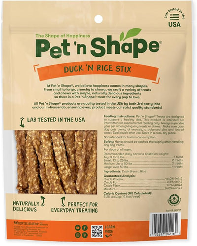 Pet 'n Shape Duck 'n Rice Stix Dog Treats - 1 Pound