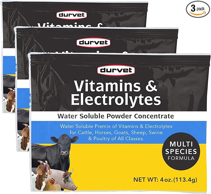 Durvet Vitamins & Electrolytes Conc, 4 oz (113.4g) (Pack of 3)
