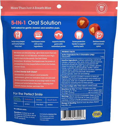 Ark Naturals Soft Shield Brushless Toothpaste – Small Breeds, 12oz Bag – Soft-Baked Dog Dental Chew with Toothpaste Center – Prevent Plaque & Tartar and Freshen Breath with Dental Chews for Dogs