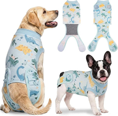 Recovery Suit for Dogs Cats, Dog Surgery Suit for Female Spay Male Neuter | Anti-Licking Dog Cone Alternative Onesie, Dog Surgical Recovery Suit After Abdominal Wounds, Green, Small