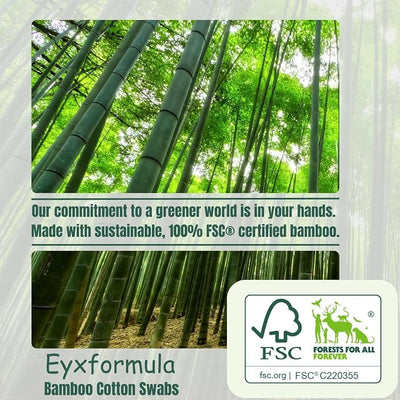eyxformula 6 Inch Long Cotton Swabs for Pet Cleaning, Bamboo Handle, Pet Ear Cleaning Solution Supplies for Dogs and Cats