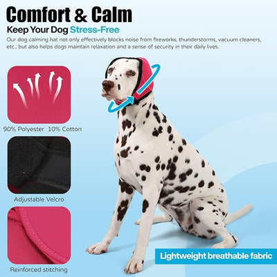Dog Ear Muffs Wrap for Hematoma, Bathing, Drying, Swimming & Noise Anxiety Relief- Elastic Waterproof Ear Protection with Calming Hoodie Design for Grooming