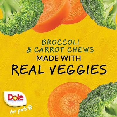 Dole for Pets Dog Chews Broccoli and Carrot Vegetable Flavored Treats No Artificial Colors Flavors Preservatives No Wheat Corn Soy Plant Based 7.05 OZ 6 Pack for Everyday Rewarding and Training Use