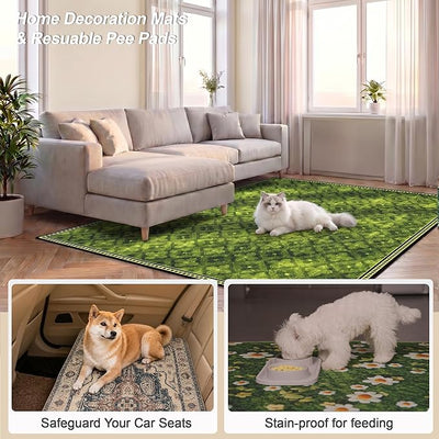 Washable Pee Pads for Dogs, Reusable Puppy Potty Training Pads, Ultra-Absorbent Thick Waterproof Leak-Proof Non-Slip Pads & Mat for Crate, Playpen, Floor, Whelping & Housebreaking , 2 Pack 36"x36"