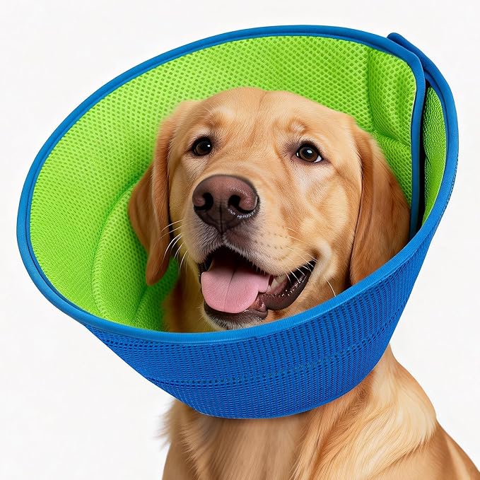 Dog Cone Collar Soft Cone for Dogs Dirt-Resistant and Washable Soft Dog Elizabethan Collars for Small Large Medium Dogs After Surgery Recovery CollarsL (Neck: 15-17.3")