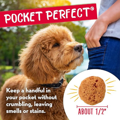 Charlee Bear Crunchy Dog Training Treats, Low Calorie (3 Kcal), Grain Free Natural Mini Dog Treats for Puppies, Small, Medium & Large Dogs, USA Made, Healthy Peanut Butter-Banana Flavor 8oz (4-Pack)