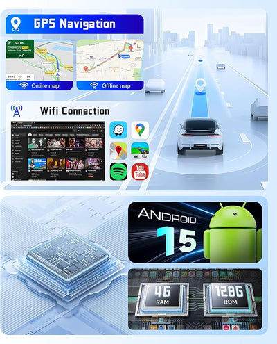 4G+128G Car Radio Stereo for Honda Odyssey 2005-2010,10.1 Inch HD in-Cell Touch Screen/Android 15/Wireless CarPlay/Android Auto/GPS/WiFi/5.0Bluetooth/FM/RDS/SWC/AHD Backup Camera