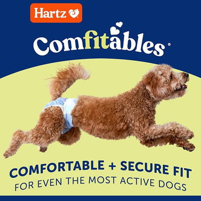 Hartz Comfitables Disposable Dog Diapers, Size Medium 12 Count, Comfortable & Secure Fit, Easy to Put On, Super Absorbent Male and Female Diaper