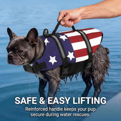 Doglay Dog Life Jacket for Swimming and Boating, Adjustable Puppy Life Vest with Reflective Stripes, Superior Buoyancy Pet Swimming Vest for Small Medium and Large Dogs