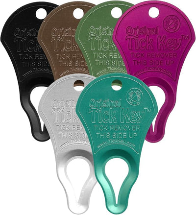 The Original Tick Key Tick Removal Device - Portable, Safe and Highly Effective Tick Removal Tool - Assorted Colors 6 Pack