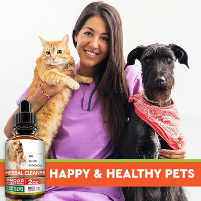 Herbal Cleanse for Dogs and Cats - Intestinal Defense with Wormwood & Black Walnut - Homeopathics Parasites & Toxins for Dogs & Cats - Healthy Gut - Puppy & Kitten - All Breeds - US Made - 2fl.oz