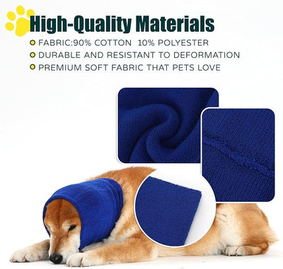 Dog Calming Hoodie Quiet Head Cover Sleeves Double Layer Thickened Dog Ear Muffs Noise Protection,Dog Hematoma Ear Wrap, Dog Headband for Anxiety Relief for Bath, Thunderstorms
