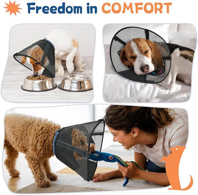 Dog Cone Collar to Stop Licking, Soft Mesh Recovery Collar After Surgery with Liner, Elizabeth Cone Alternative for Medium and Large Dogs, for Surgery, Spay, Neuter, Wound Care,M,Colorful