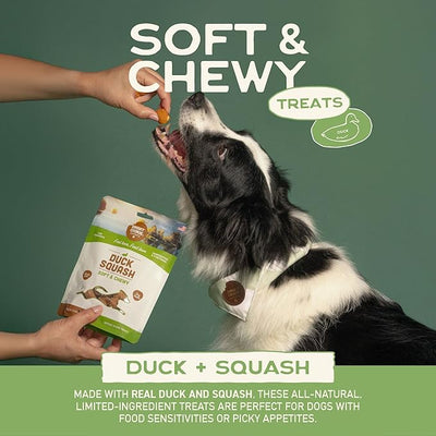 Smart Cookie All Natural Soft Dog Treats - Duck & Squash - Training Treats for Dogs with Allergies or Sensitive Stomachs - Grain Free Dog Treats, Chewy, Human-Grade, Made in USA - 5oz Bag, 12 Pack