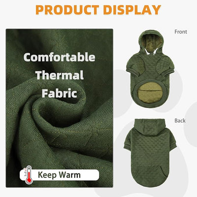 KOOLTAIL Dog Hoodie for Small Medium Large Dogs, Ultra-Warm & Soft Winter Fall Fleece Dog Hooded Sweatshirt Clothes Sweater, Lightweight Pullover Coat for Boy Girl Bulldog Pitbull Puppy Cats,Green M-L