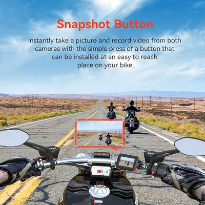 REXING MTC1 Motorcycle Dash Cam 3” LCD,Front and Rear Recording 1080p,170° Wide Angle Lens,Loop Recording,G-Sensor,Waterproof Motorcycle Camera, Parking Monitor,GPS,WiFi,128GB Max(32G Card Included)