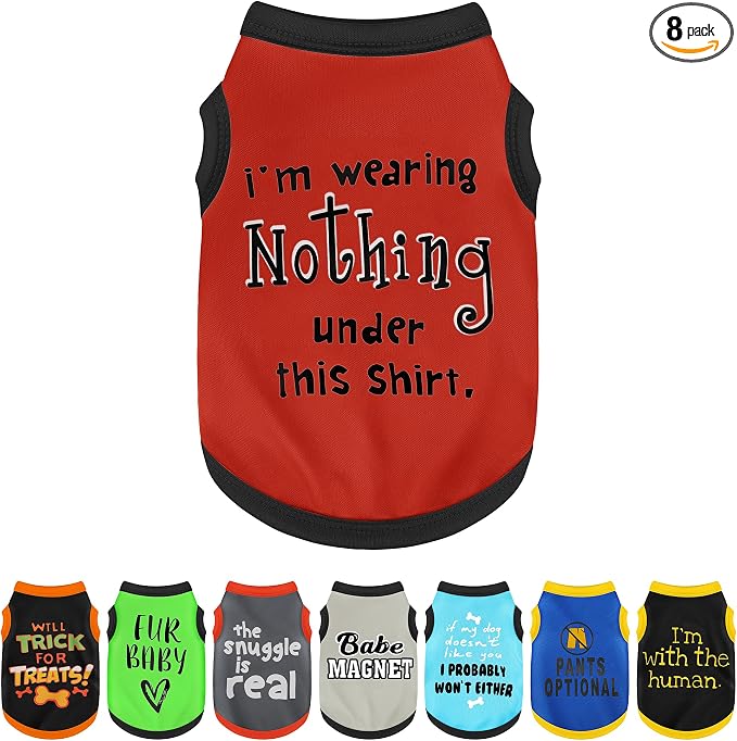 Elevate Your Pet's Seasonal Style with Playful Panache: with Adorable Beautifully Printed Dog Shirts Featuring Hilarious Printed Patterns for Airy Comfort in Summer and Fall Classic Series4 Medium