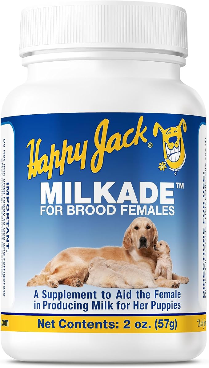 HAPPY JACK Milkade Dog Breeding & Nursing Supplies, 2 oz | Milk Production Aid for Female Dogs, Healthy Litter Support, Pregnant Prenatal Vitamin, Vitamin B1