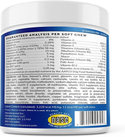 WONDER PAWS Premium Multivitamin for Dogs Daily Multi for Immune, Mood, Joint, Skin, Heart & Digestive Health - 21 in 1 Dog Multivitamins for Optimal Health Essential - 60 Multivitamin Dog Chews