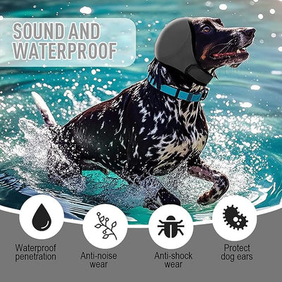Dog Ear Muffs for Noise Protection, Soft Quiet Dog Ear Headband, Dog Ear Covers for Anxiety Relief, Calming No Flap Ear Wraps for Dog Hematoma Fireworks Thunderstorms Bathing Grooming