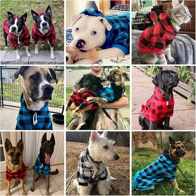 KOOLTAIL Plaid Dog Hoodie Pet Clothes Sweater with Hat and Pocket for Small Medium Large Size Dogs, Soft Winter Warm Pet Cold Weather Coat, Fleece Fall Dog Hooded Sweatshirt for Puppy Cats, PinkSM