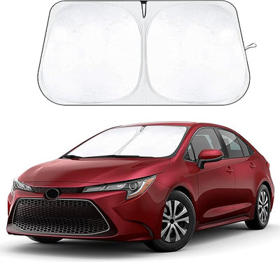 EcoNour Windshield Sunshade Compatible for Toyota Corolla 2020-2026 Car-240T Polyester Material Car Sun Visor-Reflector Blocks UV Rays-Foldable Sunshade Interior Protection-Toyota Corolla Accessories