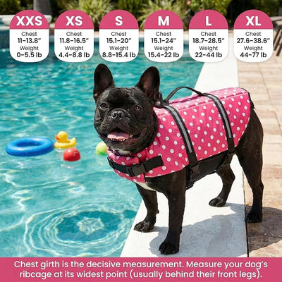 Doglay Dog Life Jacket, Adjustable with Reflective Stripes, Superior Buoyancy, Breathable Mesh, for Small Medium and Large Dogs